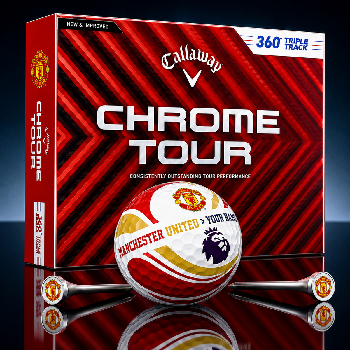 PREMIUM EPL X MU EXCLUSIVE TOURNAMENT PERSONALIZED GOLF BALL V30 COLLECTION