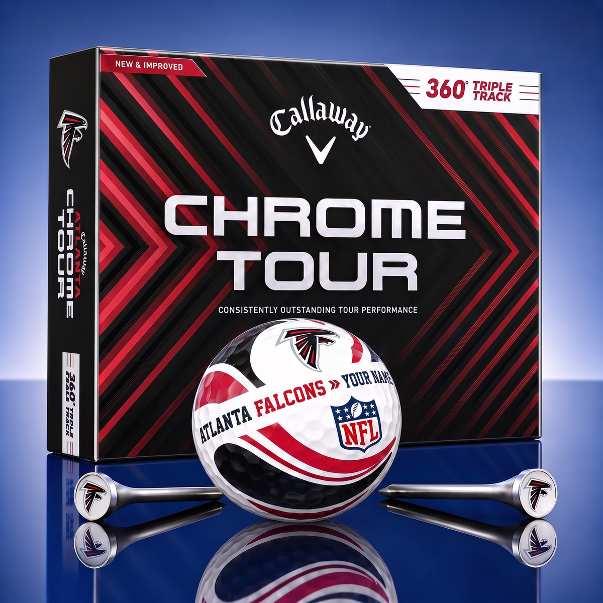 PREMIUM NFL X AF EXCLUSIVE TOURNAMENT PERSONALIZED GOLF BALL V30 COLLECTION