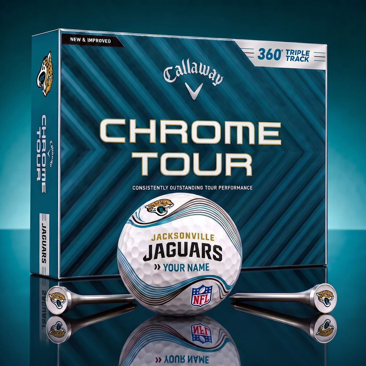 PREMIUM NFL X JAC DELUX PERSONALIZED GOLF BALL FOR TOURNAMENT V33 LIMITED EDITION
