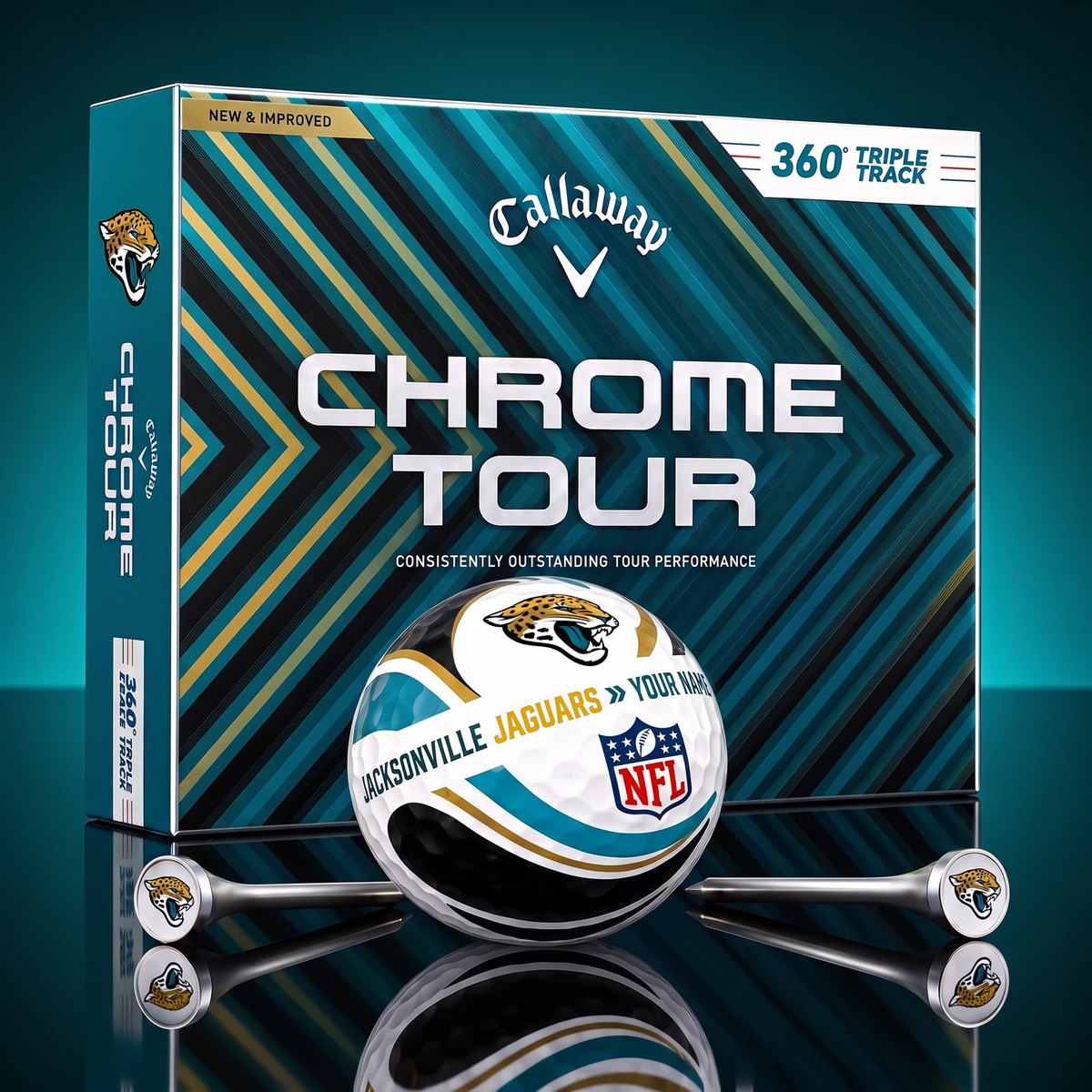 PREMIUM NFL X JJ EXCLUSIVE TOURNAMENT PERSONALIZED GOLF BALL V30 COLLECTION