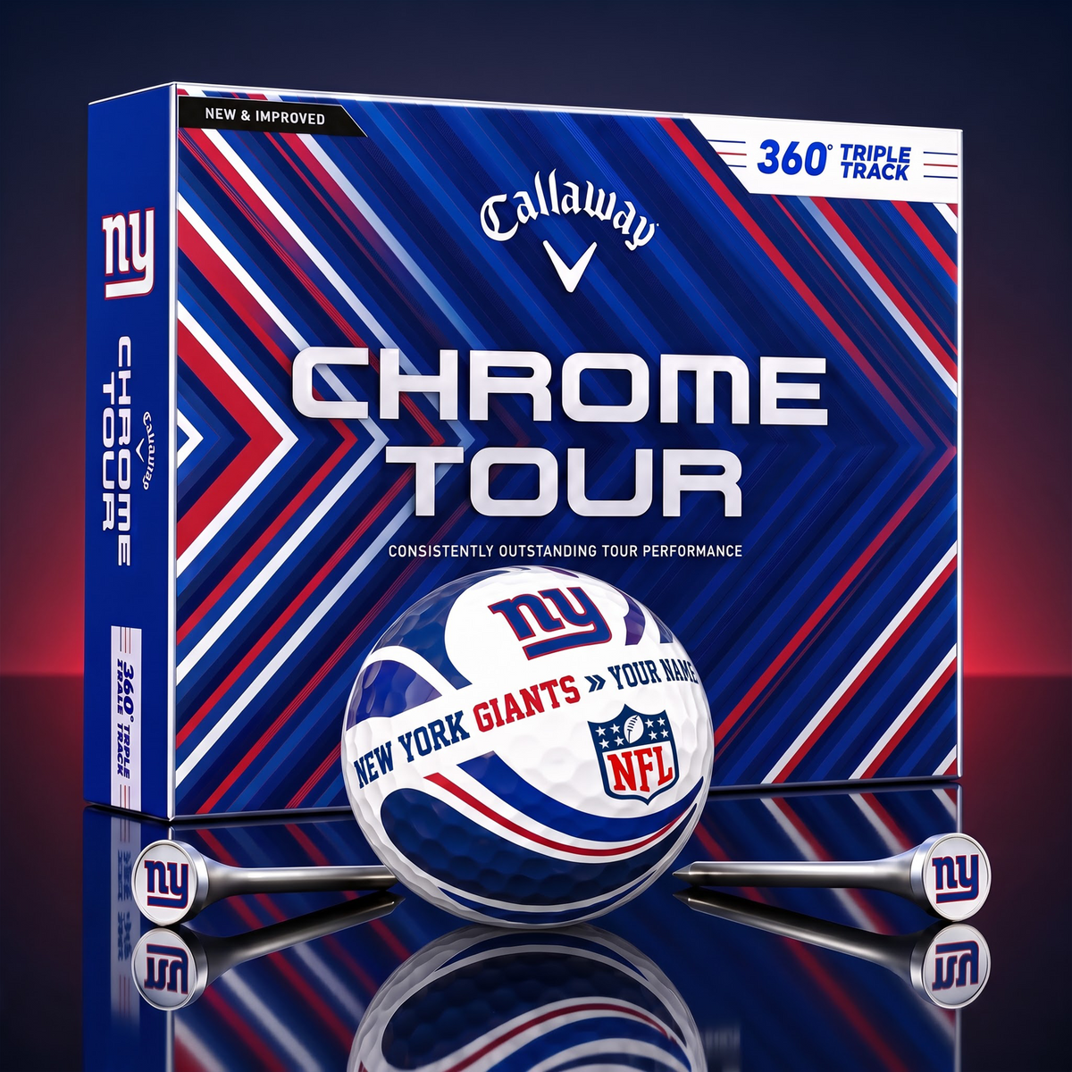PREMIUM NFL X NYG EXCLUSIVE TOURNAMENT PERSONALIZED GOLF BALL V30 COLLECTION