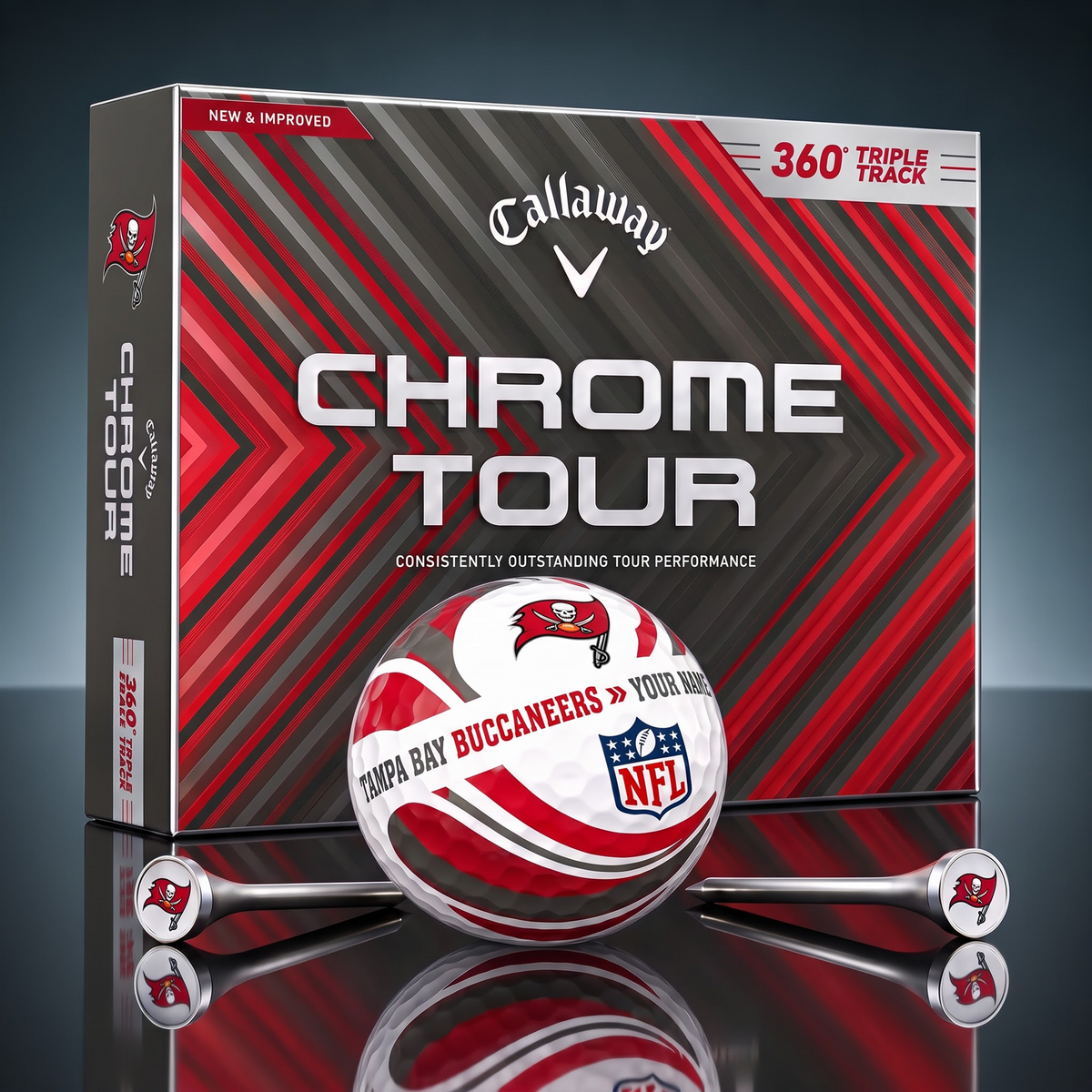 PREMIUM NFL X TBB EXCLUSIVE TOURNAMENT PERSONALIZED GOLF BALL V30 COLLECTION