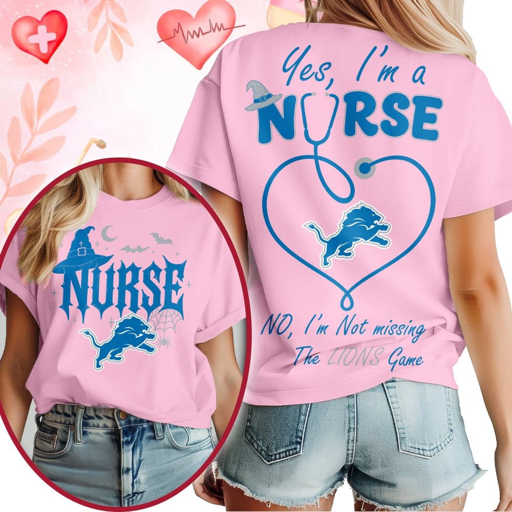Premium NFL X DET Night Shift Never Misses Game Day Halloween Nurse 3D Shirt