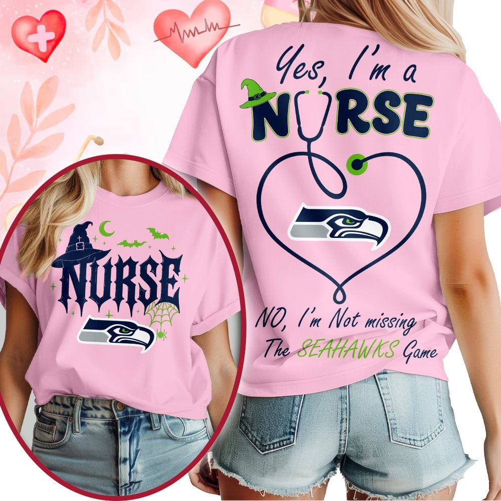 Premium NFL X SEA Night Shift Never Misses Game Day Halloween Nurse 3D Shirt