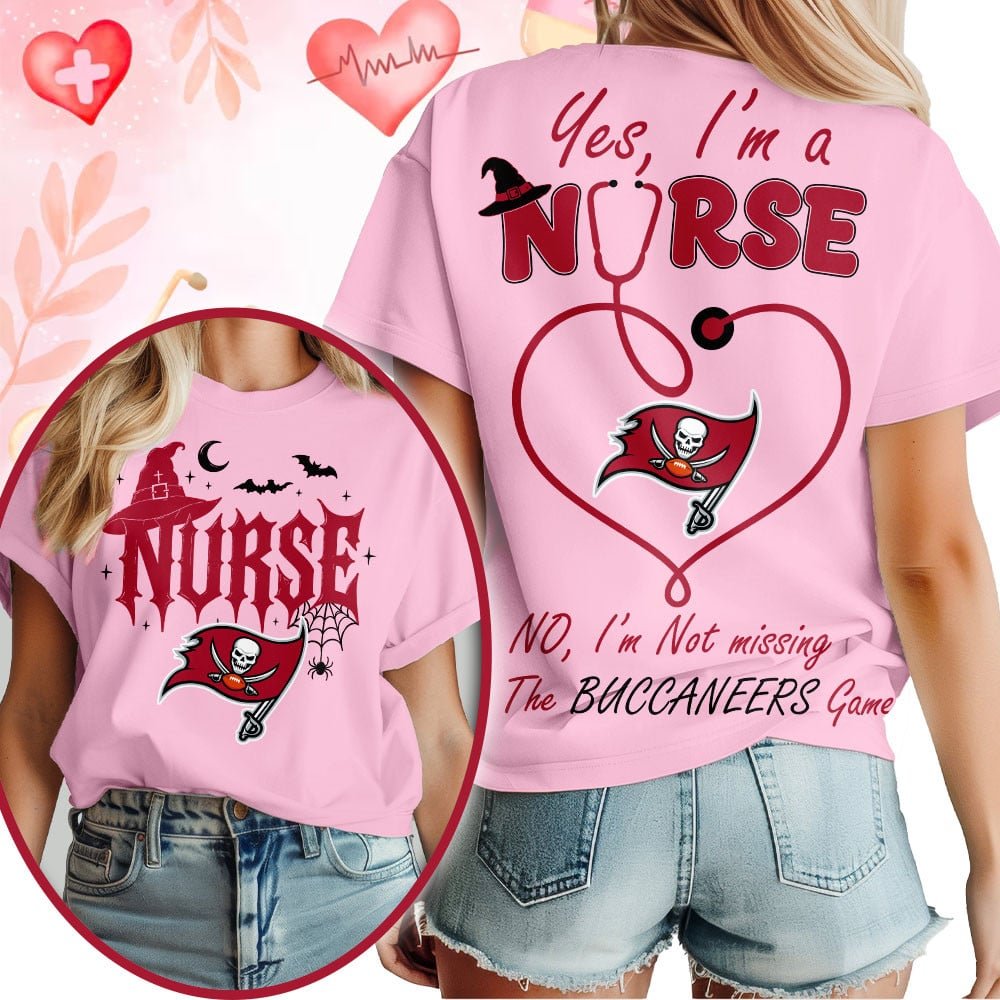 Premium NFL X TB Night Shift Never Misses Game Day Halloween Nurse 3D Shirt