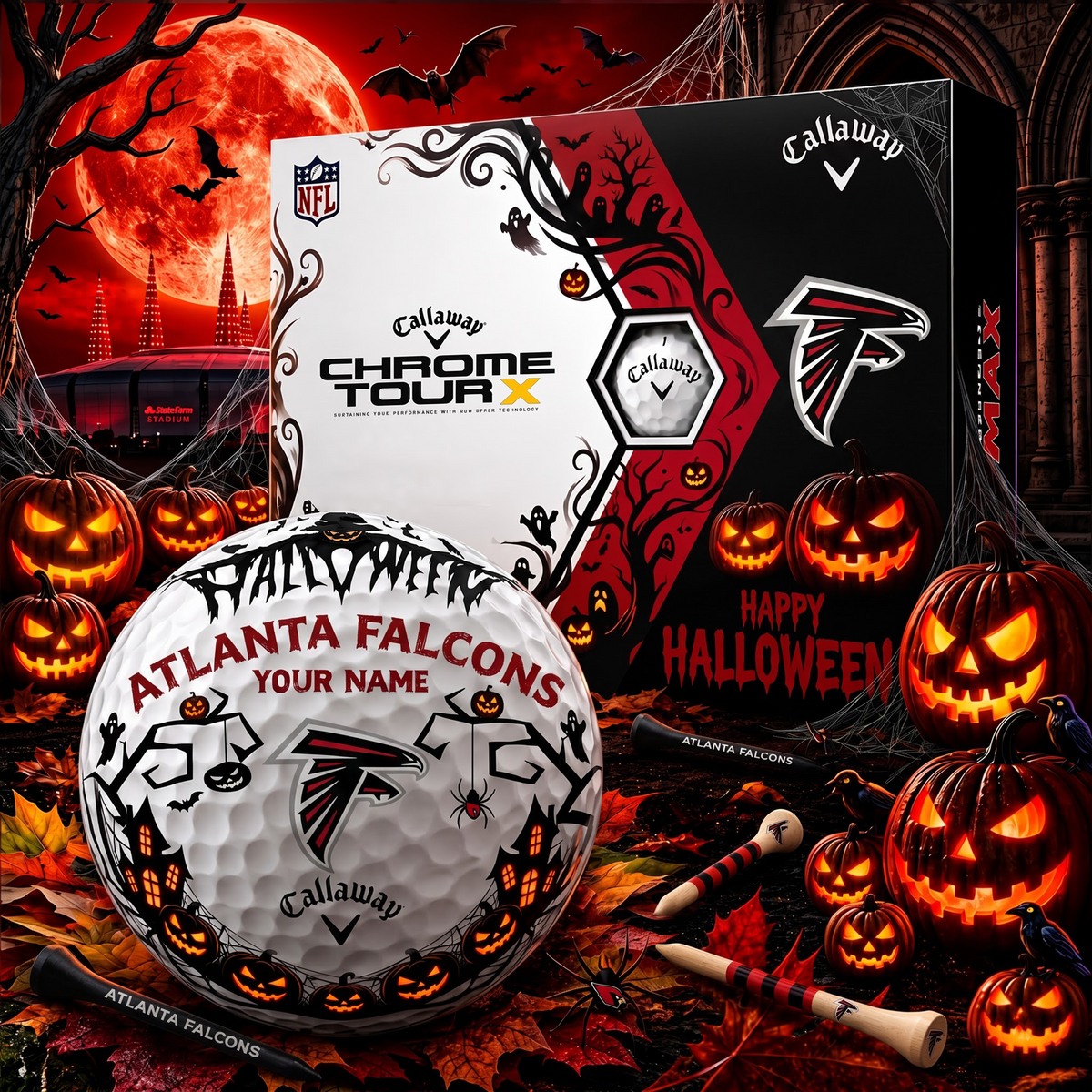 SIGNATURE NFL X AF EXCLUSIVE PERSONALIZED HALLOWEEN HORROR FAIRWAY GOLF BALL COLLECTION