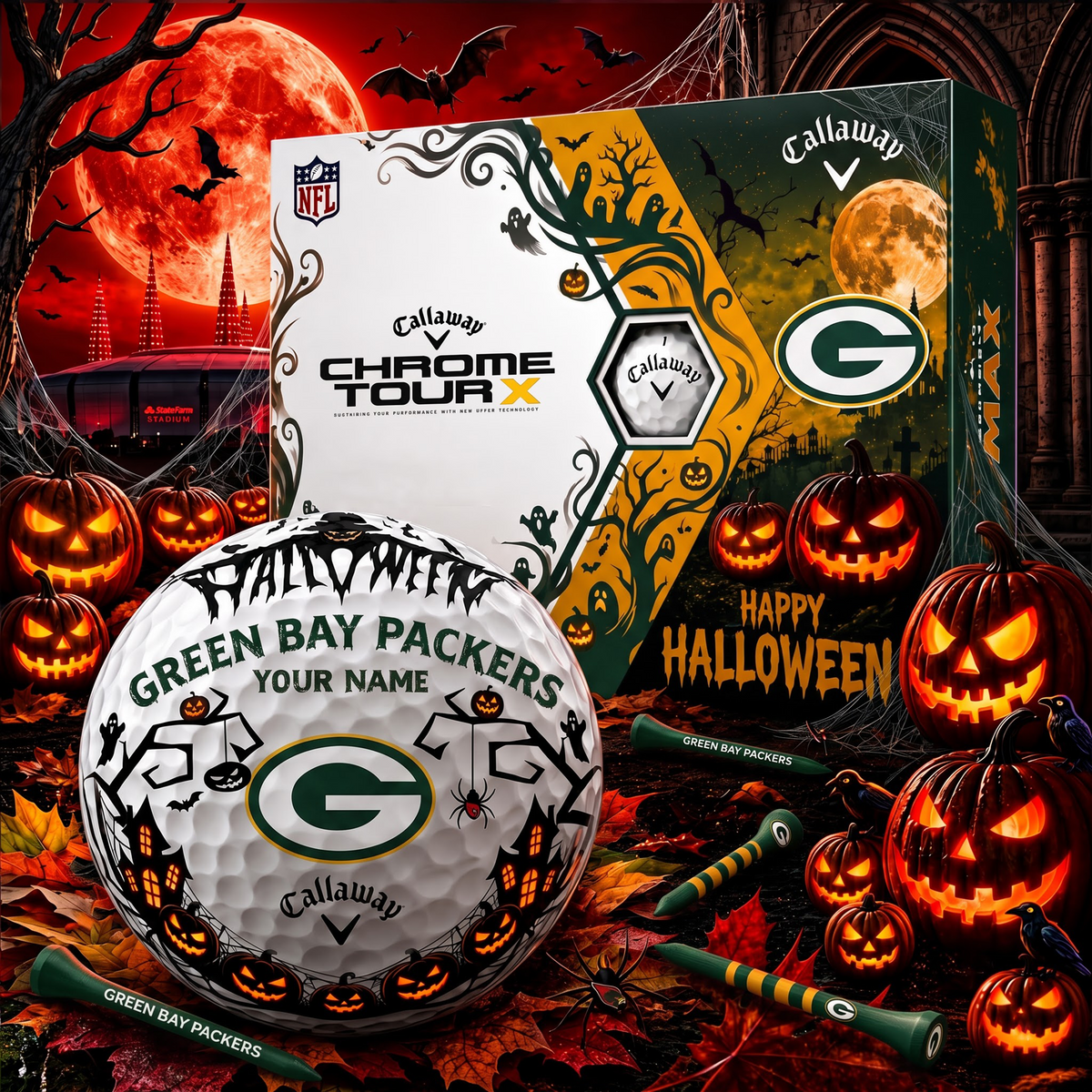 SIGNATURE NFL X GBP EXCLUSIVE PERSONALIZED HALLOWEEN HORROR FAIRWAY GOLF BALL COLLECTION