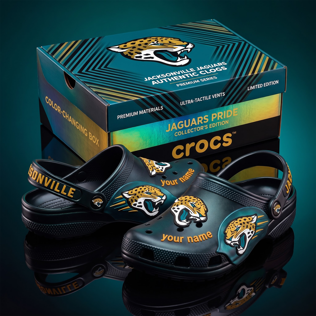 SIGNATURE NFL X JJ EXCLUSIVE PERSONALIZED CROCS CLASSIC CLOG LIMITED EDITION