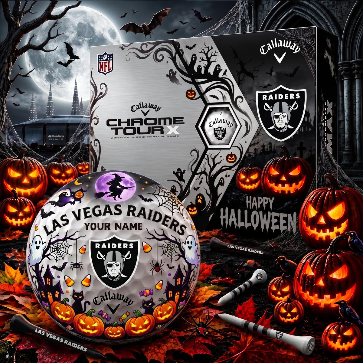 SIGNATURE NFL X LVR EXCLUSIVE PERSONALIZED HALLOWEEN HORROR FAIRWAY GOLF BALL COLLECTION V3