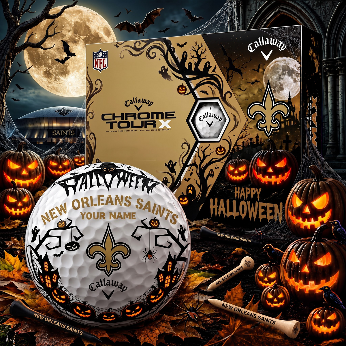 SIGNATURE NFL X NOS EXCLUSIVE PERSONALIZED HALLOWEEN HORROR FAIRWAY GOLF BALL COLLECTION