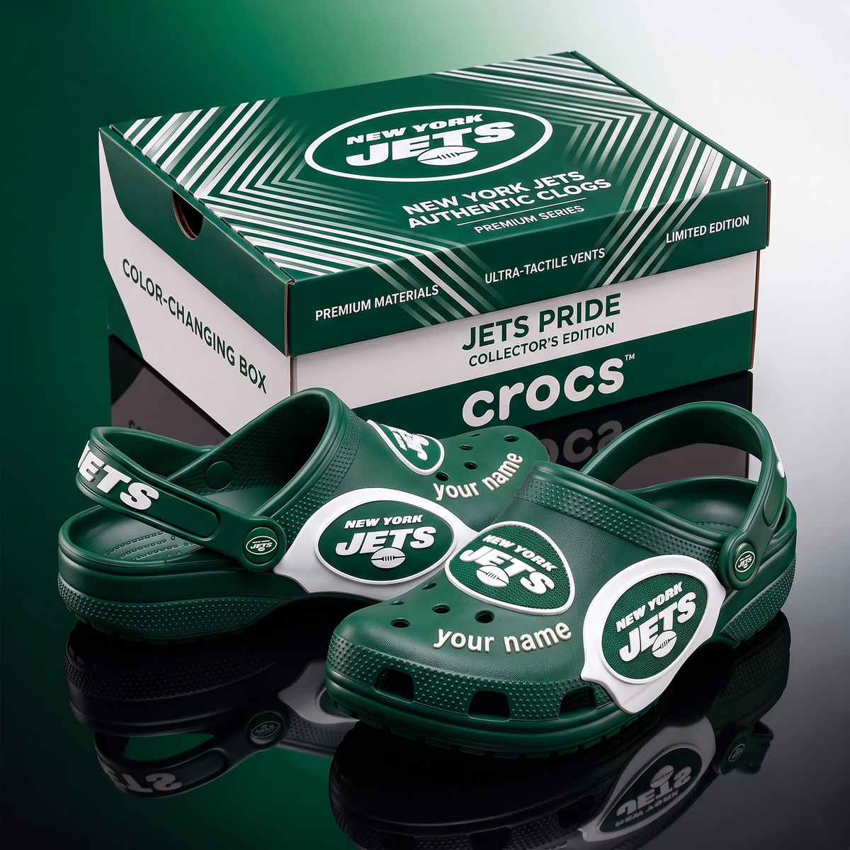 SIGNATURE NFL X NYJ EXCLUSIVE PERSONALIZED CROCS CLASSIC CLOG LIMITED EDITION