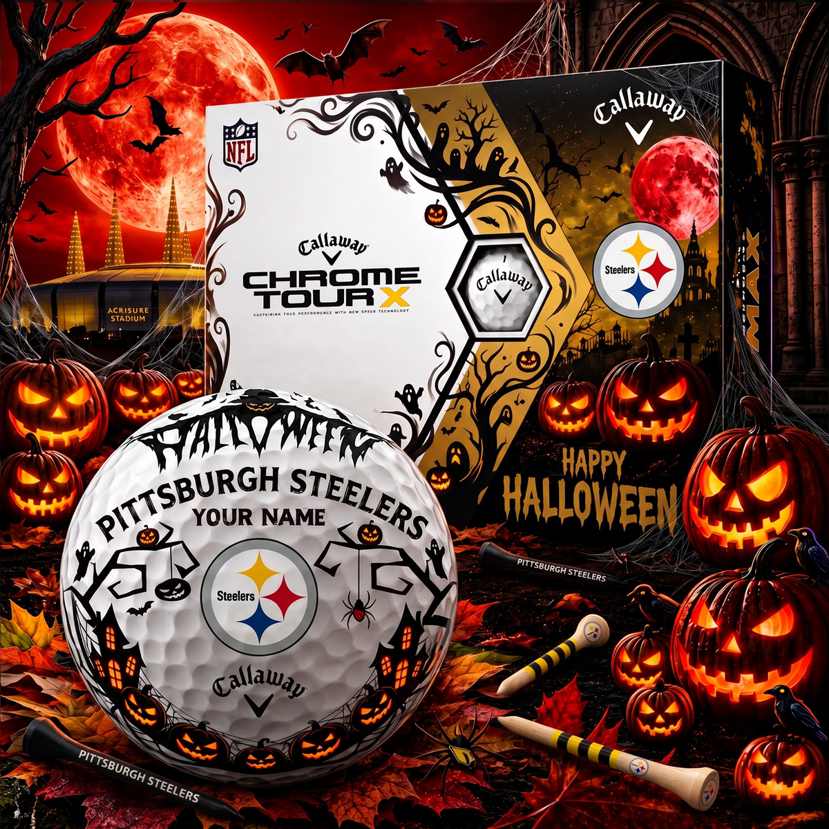 SIGNATURE NFL X PS EXCLUSIVE PERSONALIZED HALLOWEEN HORROR FAIRWAY GOLF BALL COLLECTION