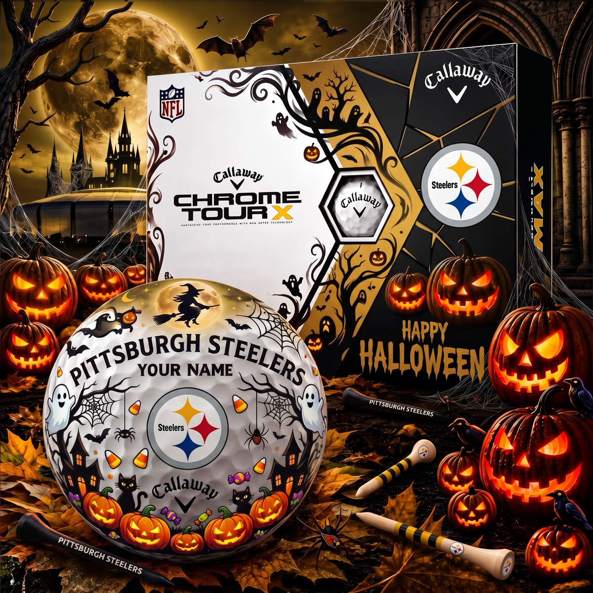 SIGNATURE NFL X PS EXCLUSIVE PERSONALIZED HALLOWEEN HORROR FAIRWAY GOLF BALL COLLECTION V3