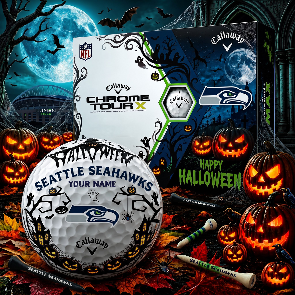 SIGNATURE NFL X SS EXCLUSIVE PERSONALIZED HALLOWEEN HORROR FAIRWAY GOLF BALL COLLECTION