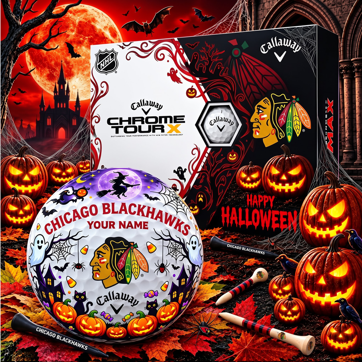 SIGNATURE NHL X CB EXCLUSIVE PERSONALIZED HALLOWEEN HORROR FAIRWAY GOLF BALL COLLECTION V3