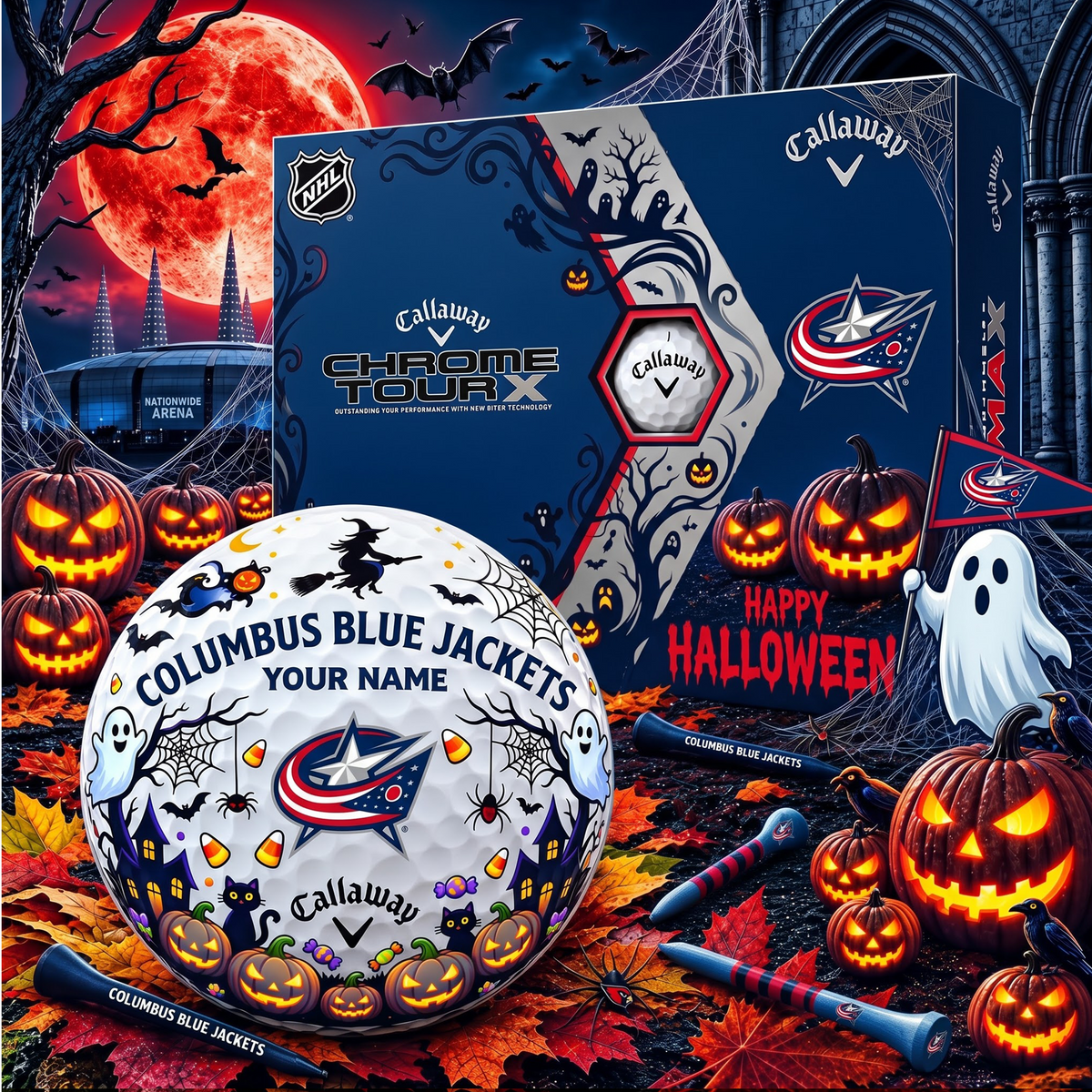 SIGNATURE NHL X CBJ EXCLUSIVE PERSONALIZED HALLOWEEN HORROR FAIRWAY GOLF BALL COLLECTION V3