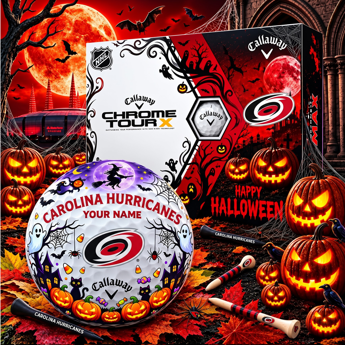 SIGNATURE NHL X CH EXCLUSIVE PERSONALIZED HALLOWEEN HORROR FAIRWAY GOLF BALL COLLECTION V3