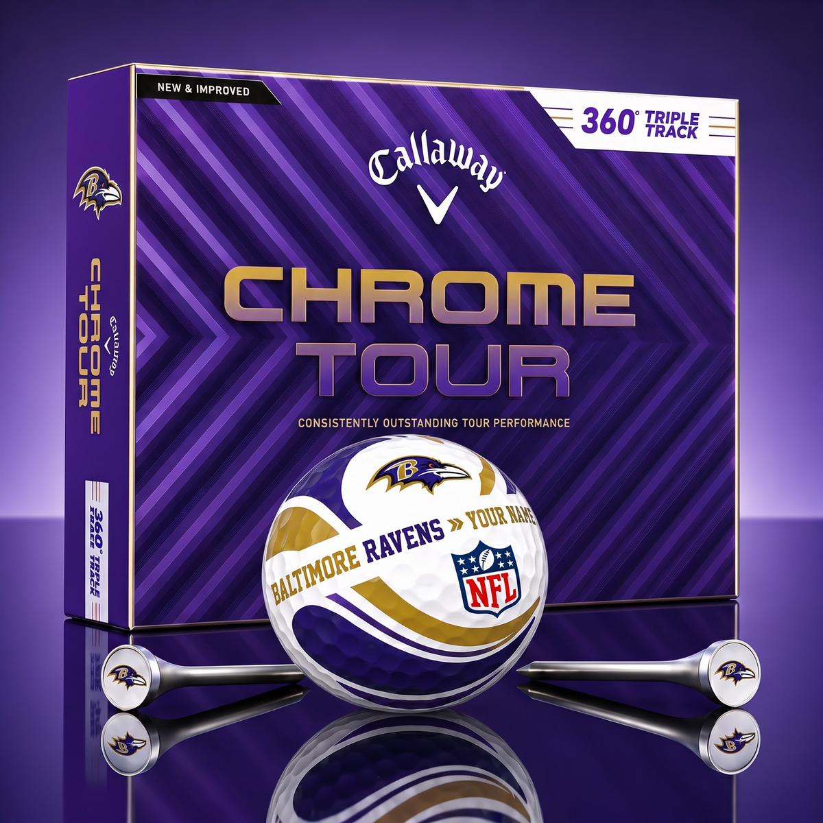PREMIUM NFL X BR EXCLUSIVE  TOURNAMENT  PERSONALIZED GOLF BALL V30 COLLECTION