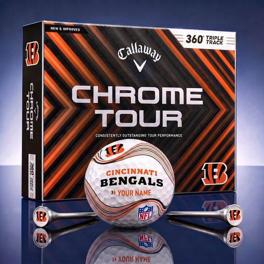 PREMIUM NFL X CIN DELUX PERSONALIZED GOLF BALL FOR TOURNAMENT V33 LIMITED EDITION
