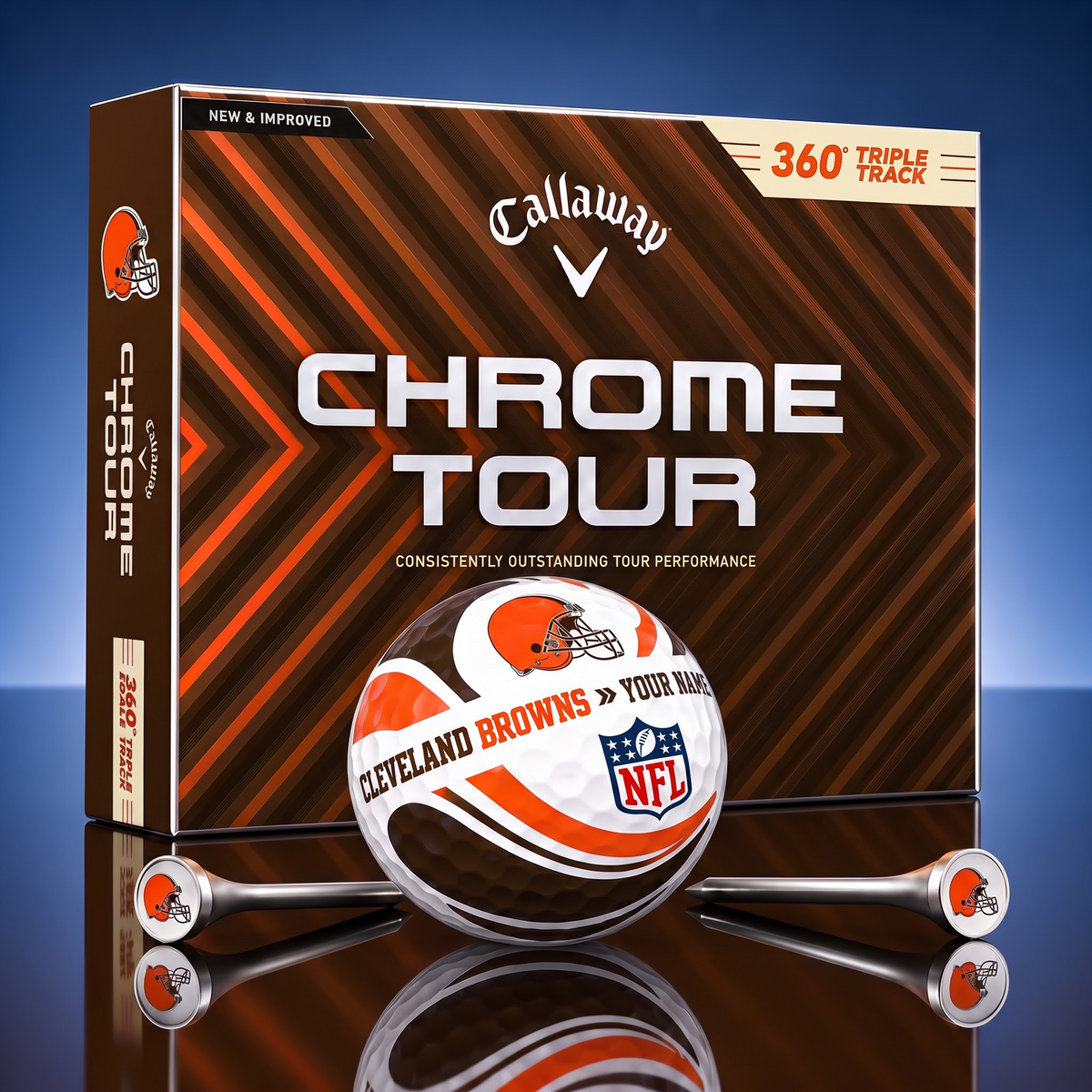 PREMIUM NFL X CLE EXCLUSIVE  TOURNAMENT  PERSONALIZED GOLF BALL V30 COLLECTION