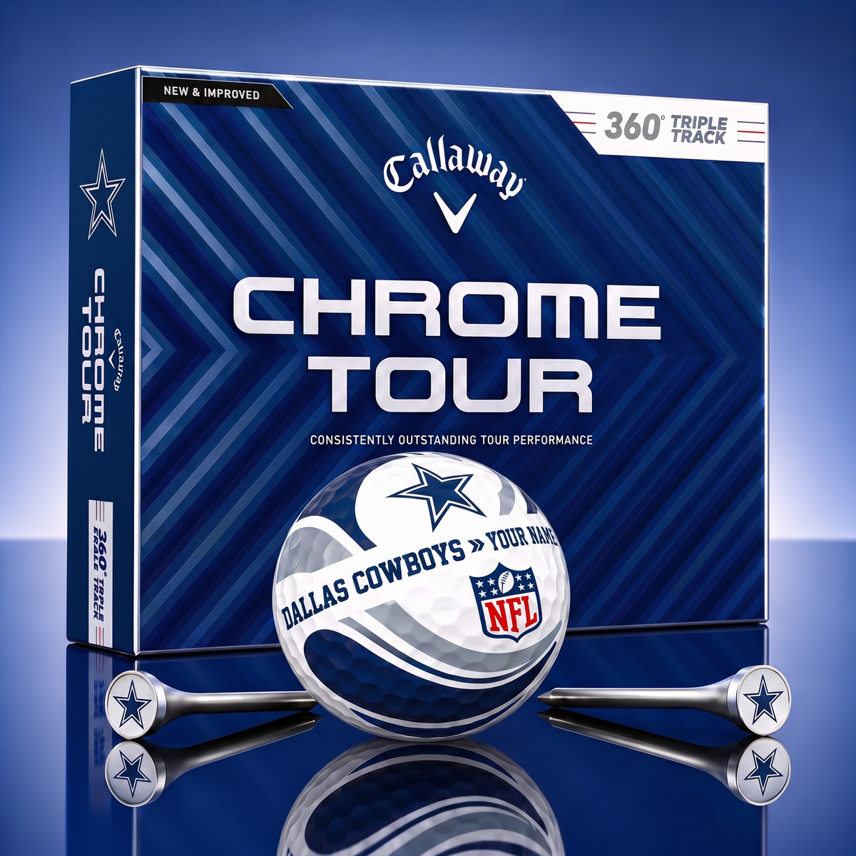PREMIUM NFL X DC EXCLUSIVE  TOURNAMENT  PERSONALIZED GOLF BALL V30 COLLECTION