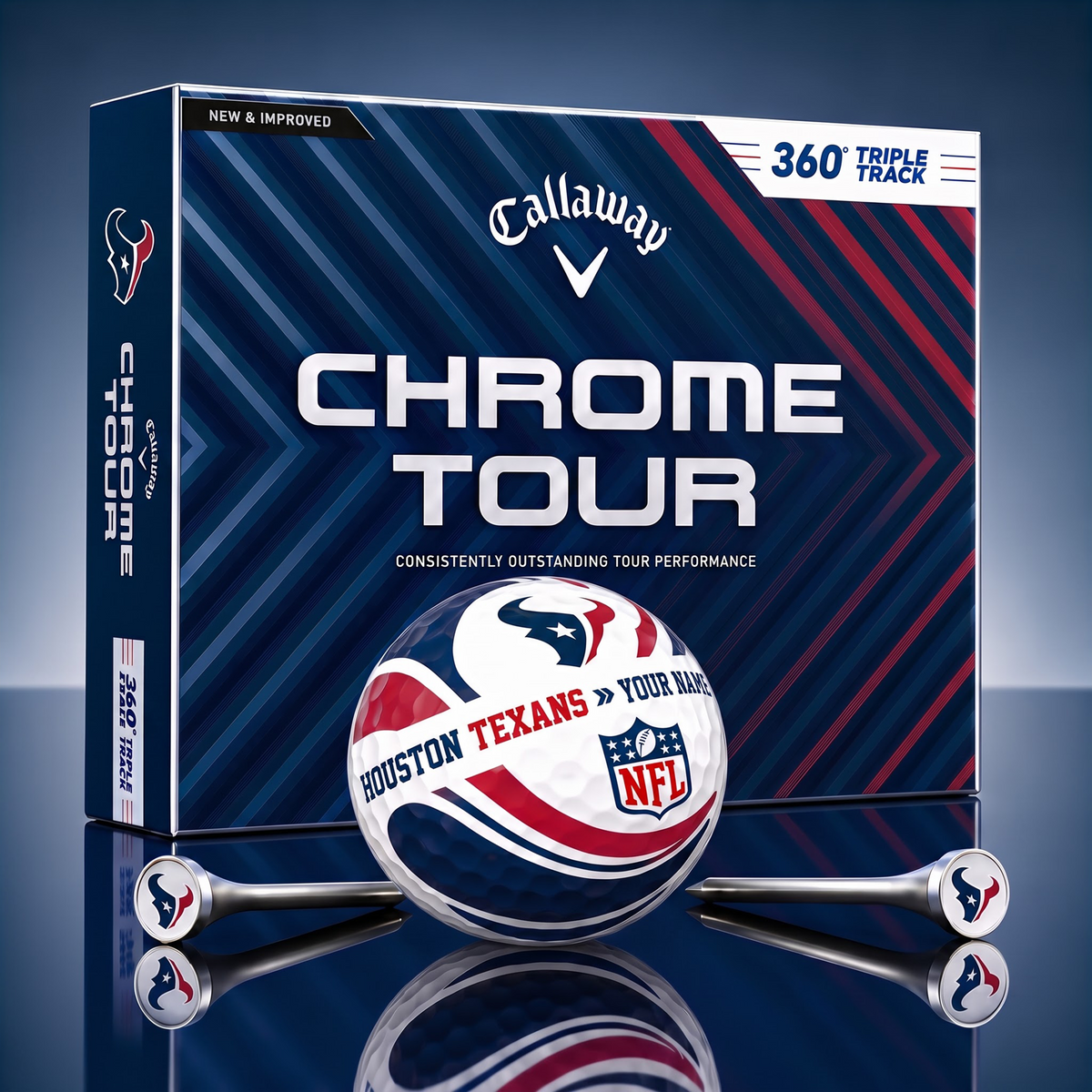 PREMIUM NFL X HT EXCLUSIVE  TOURNAMENT  PERSONALIZED GOLF BALL V30 COLLECTION