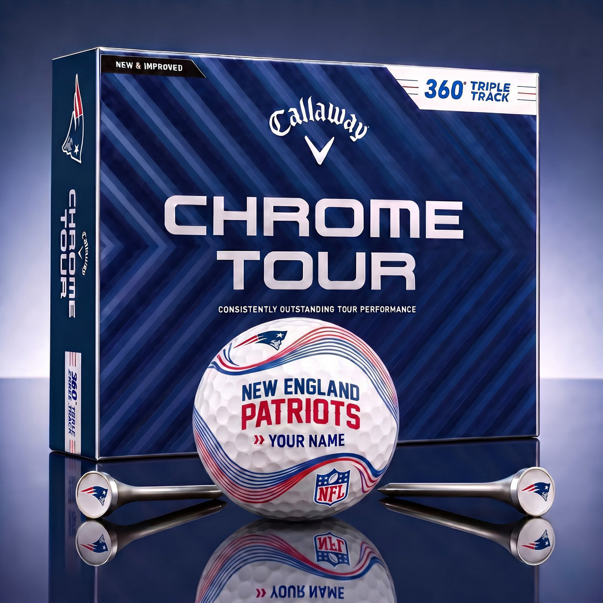 PREMIUM NFL X NE DELUX PERSONALIZED GOLF BALL FOR TOURNAMENT V33 LIMITED EDITION