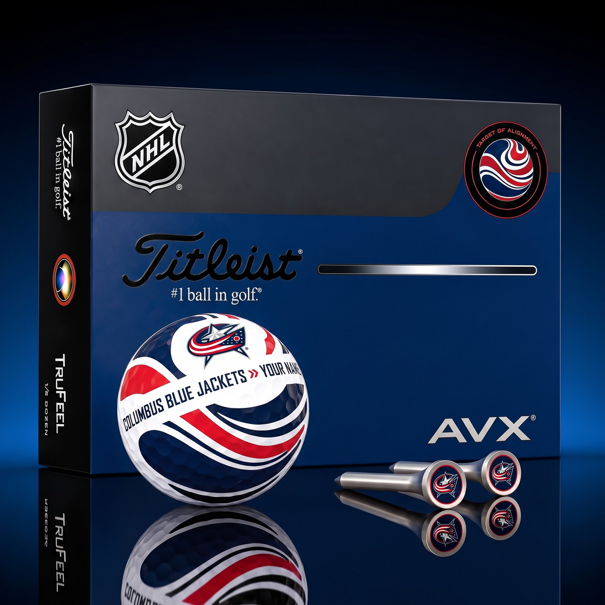 PREMIUM NHL X CBJ EXCLUSIVE  TOURNAMENT  PERSONALIZED GOLF BALL V6 COLLECTION