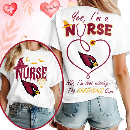 Premium NFL X ARI Night Shift Never Misses Game Day Halloween Nurse 3D Shirt