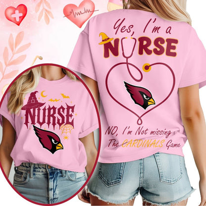 Premium NFL X ARI Night Shift Never Misses Game Day Halloween Nurse 3D Shirt