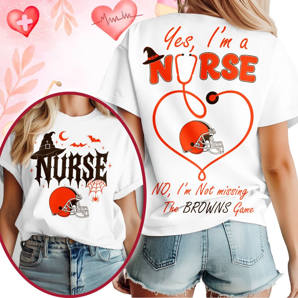 Premium NFL X CLE Night Shift Never Misses Game Day Halloween Nurse 3D Shirt
