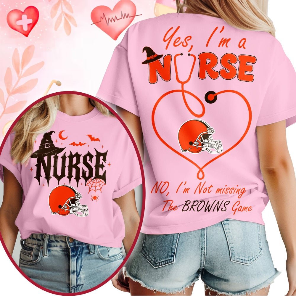 Premium NFL X CLE Night Shift Never Misses Game Day Halloween Nurse 3D Shirt