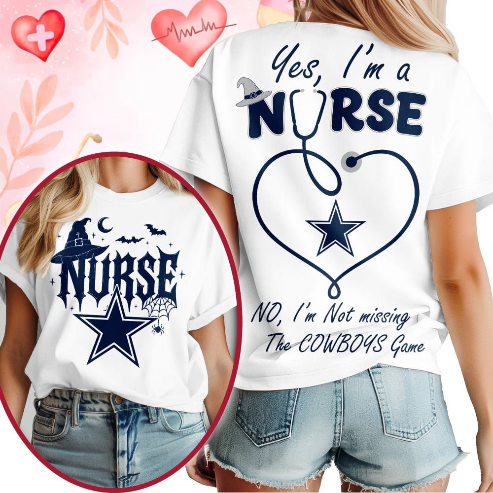 Premium NFL X DAL Night Shift Never Misses Game Day Halloween Nurse 3D Shirt