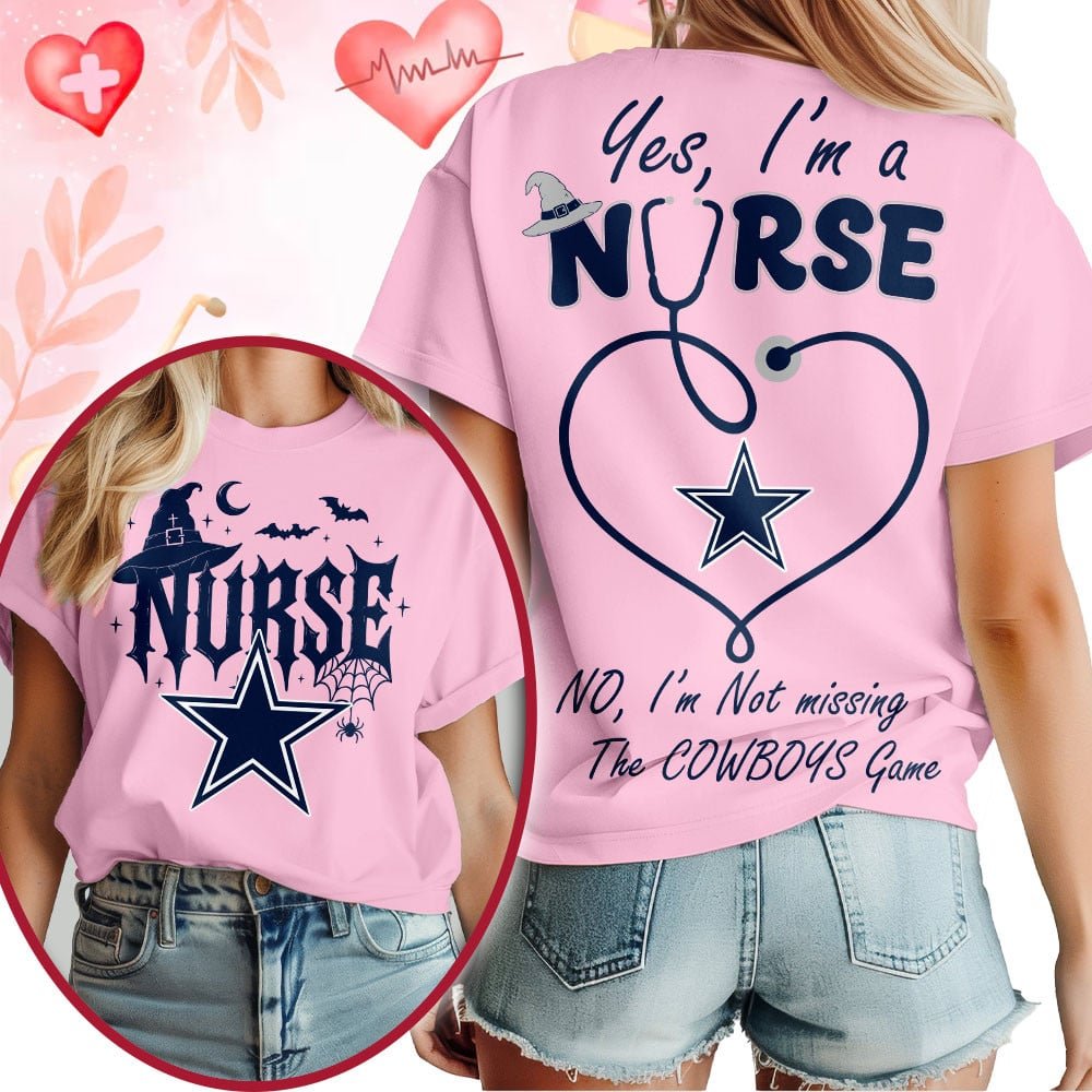 Premium NFL X DAL Night Shift Never Misses Game Day Halloween Nurse 3D Shirt