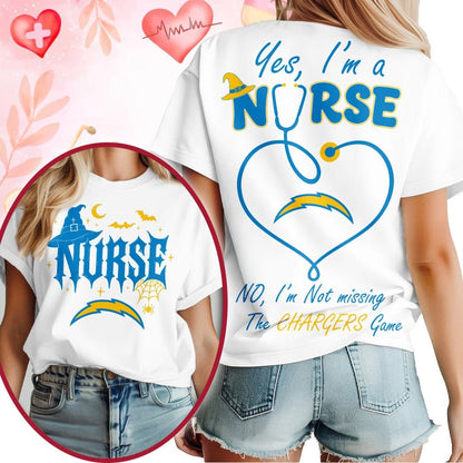Premium NFL X LAC Night Shift Never Misses Game Day Halloween Nurse 3D Shirt