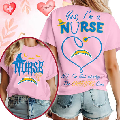 Premium NFL X LAC Night Shift Never Misses Game Day Halloween Nurse 3D Shirt