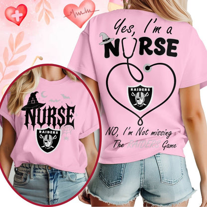 Premium NFL X LV Night Shift Never Misses Game Day Halloween Nurse 3D Shirt