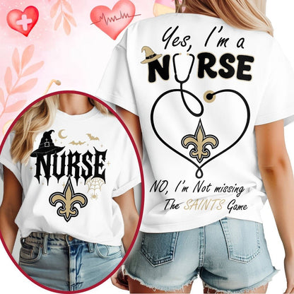 Premium NFL X NO Night Shift Never Misses Game Day Halloween Nurse 3D Shirt