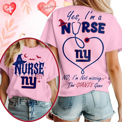 Premium NFL X NYG Night Shift Never Misses Game Day Halloween Nurse 3D Shirt