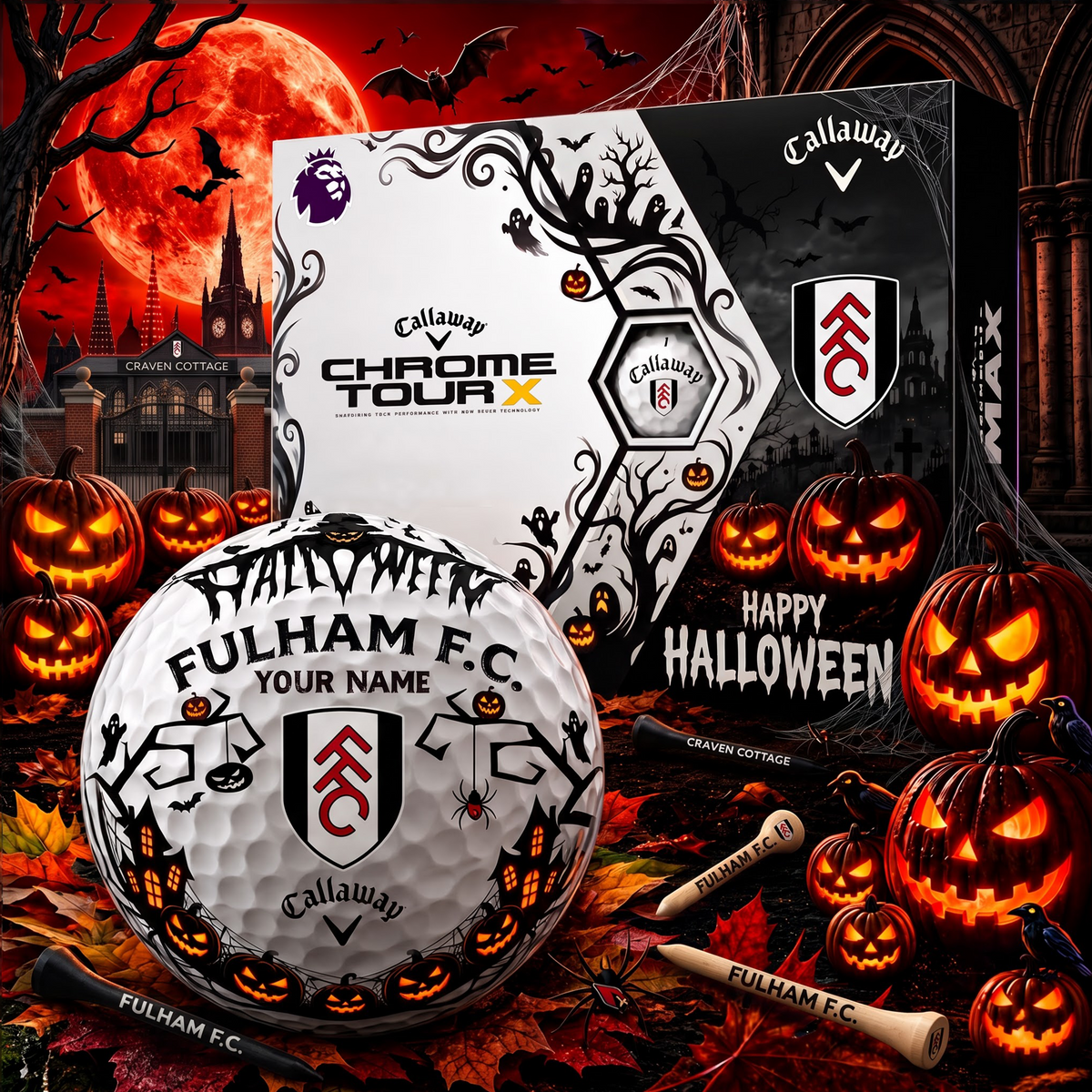 SIGNATURE EPL X FUL EXCLUSIVE PERSONALIZED  HALLOWEEN HORROR FAIRWAY GOLF BALL COLLECTION