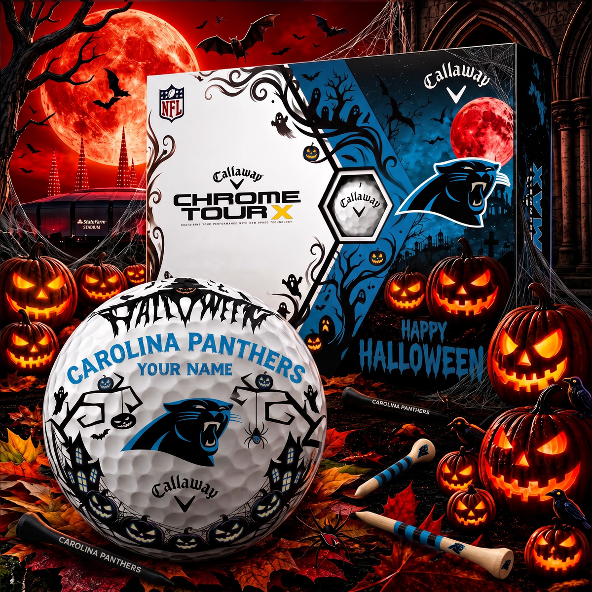 SIGNATURE NFL X CP EXCLUSIVE PERSONALIZED  HALLOWEEN HORROR FAIRWAY GOLF BALL COLLECTION
