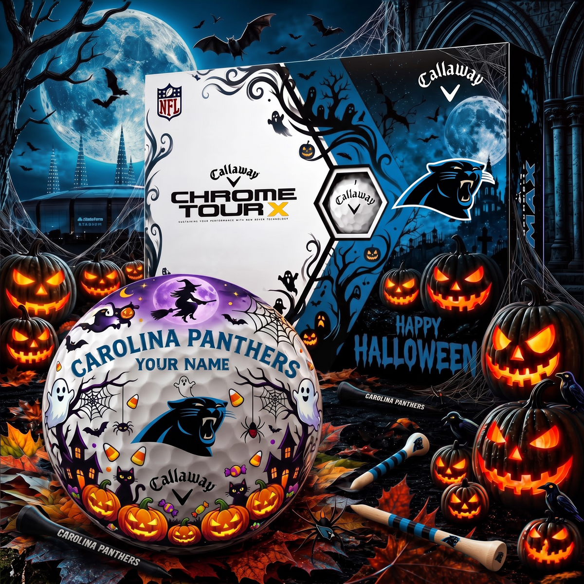 SIGNATURE NFL X CP EXCLUSIVE PERSONALIZED  HALLOWEEN HORROR FAIRWAY GOLF BALL COLLECTION V3