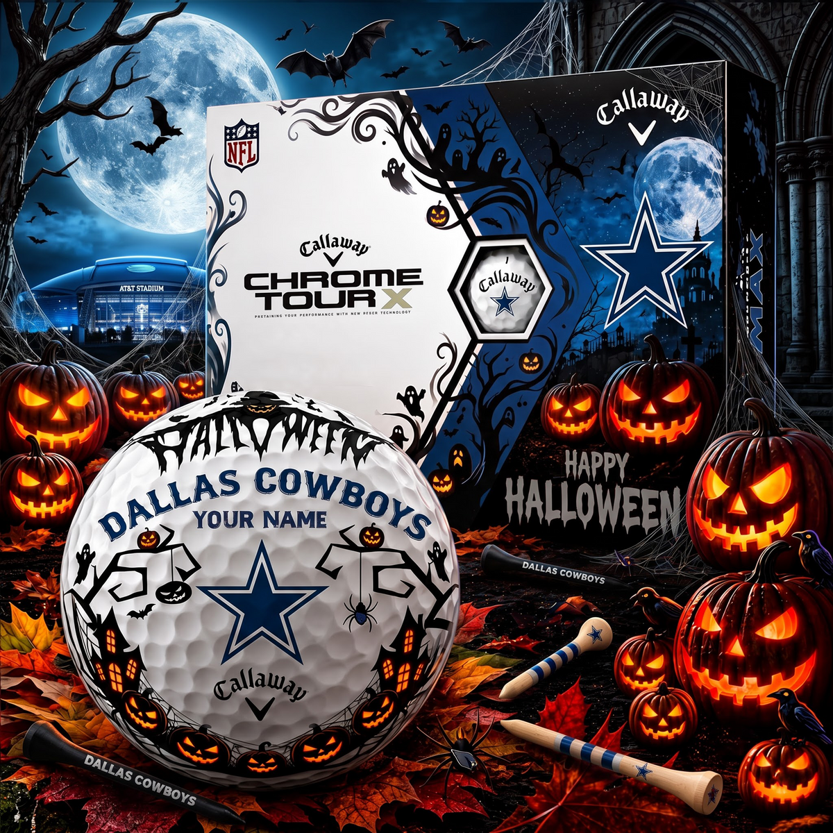 SIGNATURE NFL X DC EXCLUSIVE PERSONALIZED  HALLOWEEN HORROR FAIRWAY GOLF BALL COLLECTION