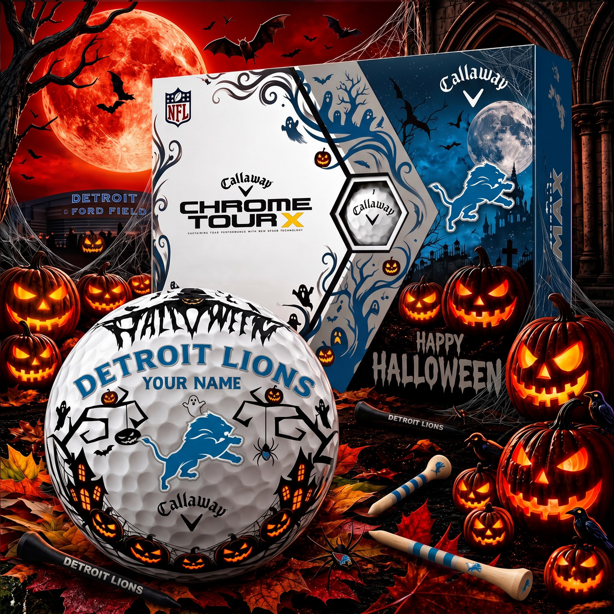 SIGNATURE NFL X DL EXCLUSIVE PERSONALIZED  HALLOWEEN HORROR FAIRWAY GOLF BALL COLLECTION