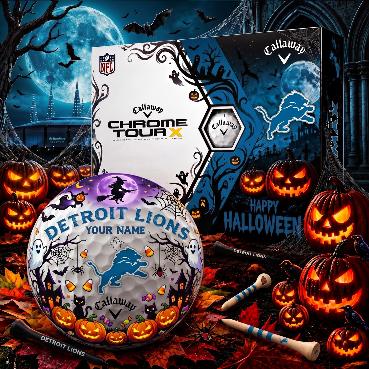 SIGNATURE NFL X DL EXCLUSIVE PERSONALIZED  HALLOWEEN HORROR FAIRWAY GOLF BALL COLLECTION V3
