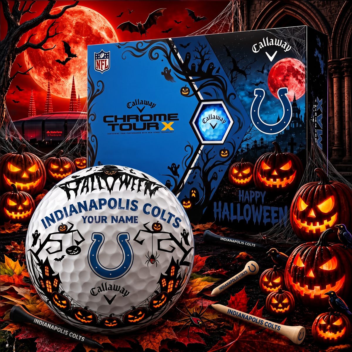 SIGNATURE NFL X IC EXCLUSIVE PERSONALIZED  HALLOWEEN HORROR FAIRWAY GOLF BALL COLLECTION