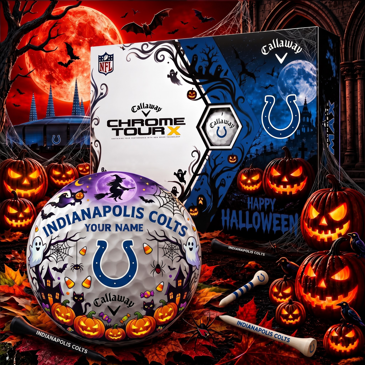 SIGNATURE NFL X IC EXCLUSIVE PERSONALIZED  HALLOWEEN HORROR FAIRWAY GOLF BALL COLLECTION V3
