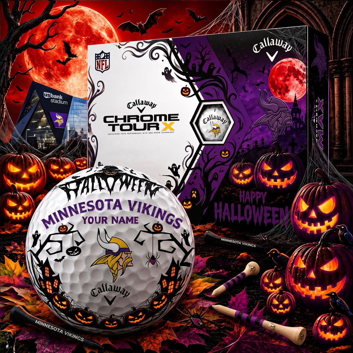SIGNATURE NFL X MV EXCLUSIVE PERSONALIZED  HALLOWEEN HORROR FAIRWAY GOLF BALL COLLECTION