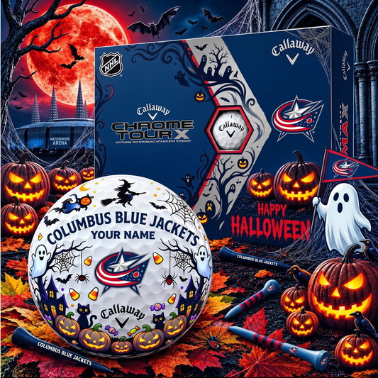 SIGNATURE NHL X CBJ EXCLUSIVE PERSONALIZED  HALLOWEEN HORROR FAIRWAY GOLF BALL COLLECTION V3