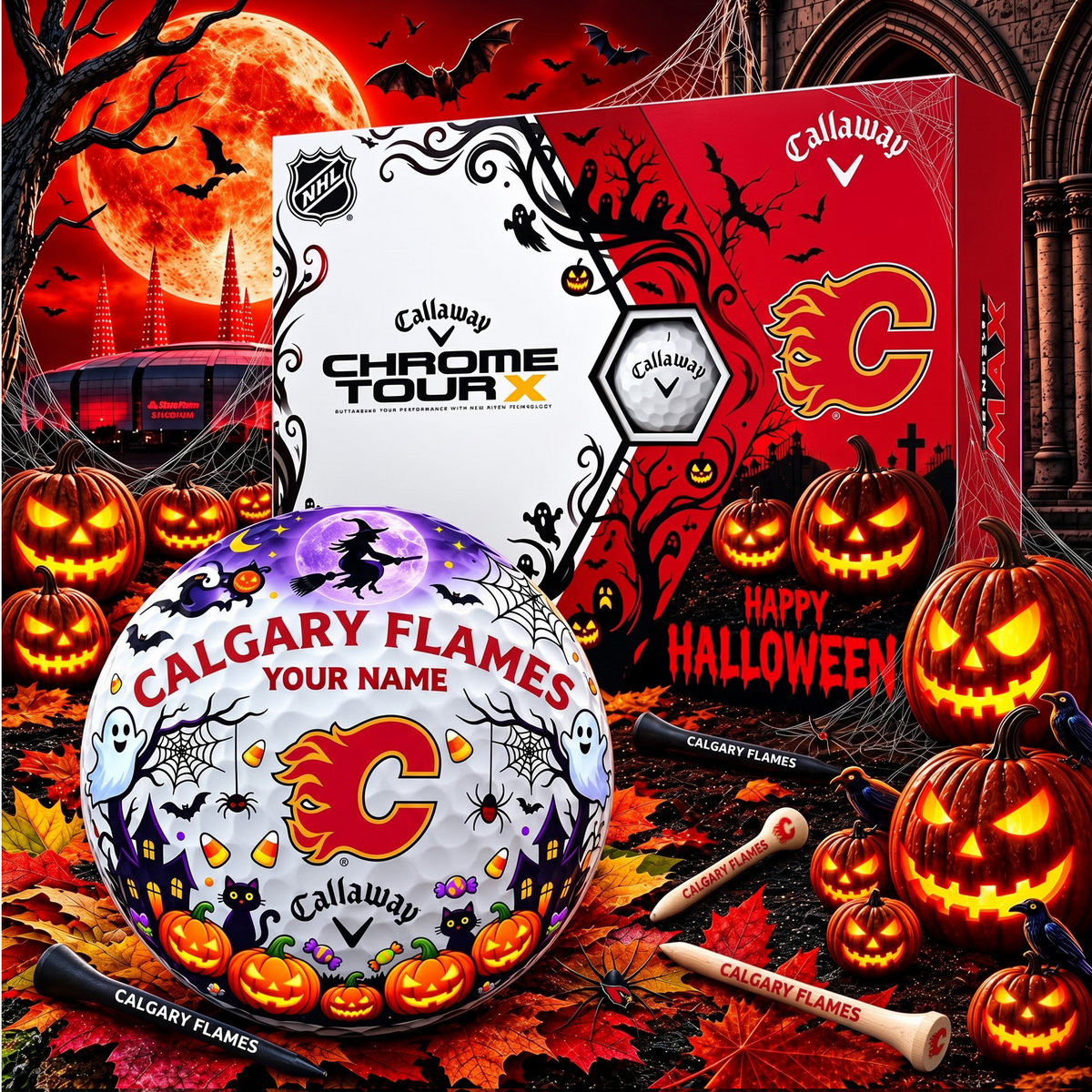 SIGNATURE NHL X CF EXCLUSIVE PERSONALIZED  HALLOWEEN HORROR FAIRWAY GOLF BALL COLLECTION V3